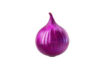 Fototapeta premium One Whole Red Onion With A Transparent Background Is Centered In The Frame Showing Its Texture And Unique Shape