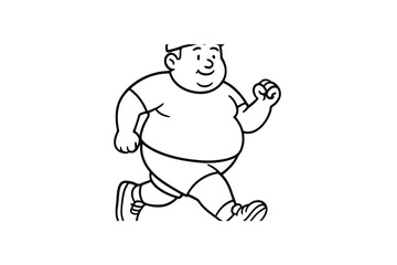 Hand drawn illustrations plus size individuals engaged in sport or fitness activities
