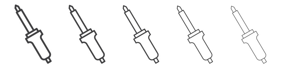 Soldering iron icon Line graphics illustration symbol