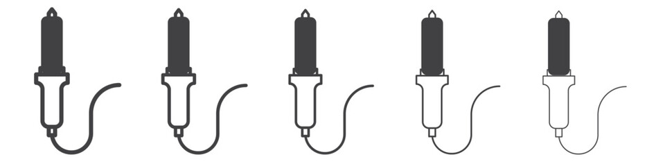 Soldering iron icon Line graphics illustration symbol