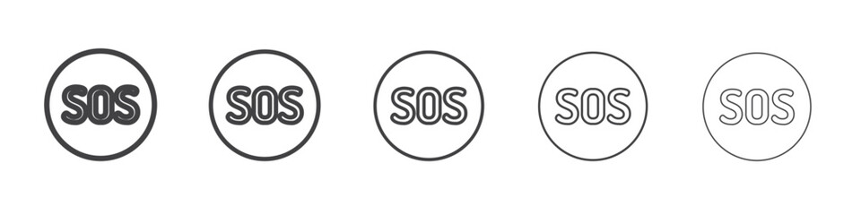 SOS Emergency icon Line graphics illustration symbol