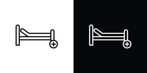 Hospital bed icon logo element. Vector illustration. EPS10