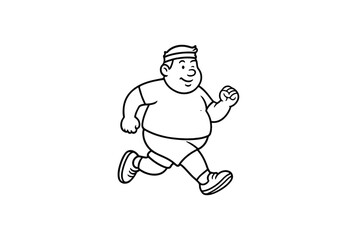 Hand drawn illustrations plus size individuals engaged in sport or fitness activities