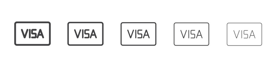 Start up visa icon Line graphics illustration symbol