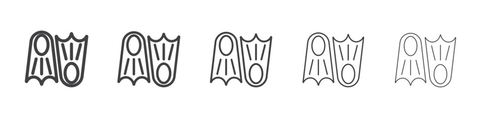 Swimming flippers icon Line graphics illustration symbol © Panini