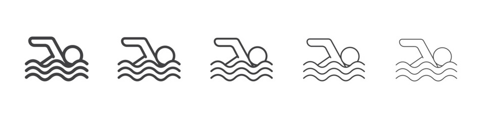 swimming icon Line graphics illustration symbol