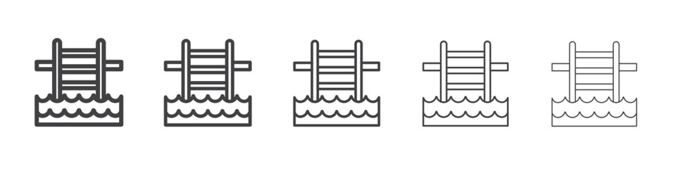 Swimming Pool icon Line graphics illustration symbol