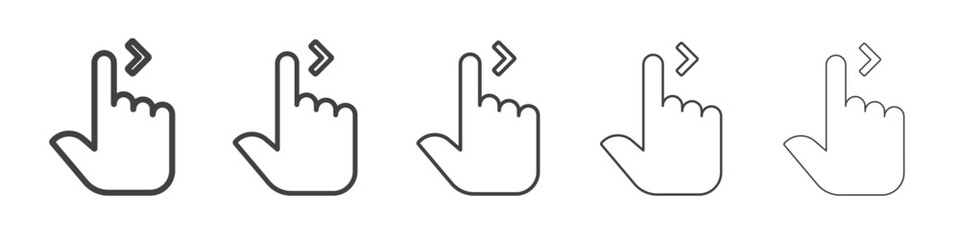 Swipe right icon Line graphics illustration symbol