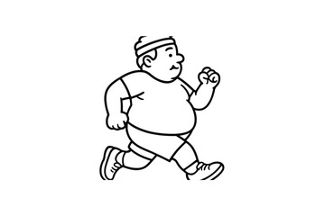 Hand drawn illustrations plus size individuals engaged in sport or fitness activities