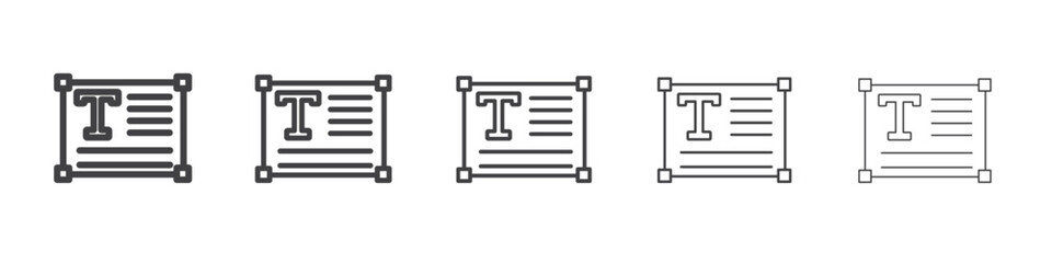 Text box icon Line graphics illustration symbol