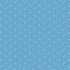 青色のシームレスな和柄パターン