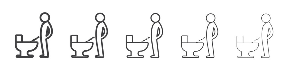 Fototapeta premium Toilet urinate icon Line graphics illustration symbol