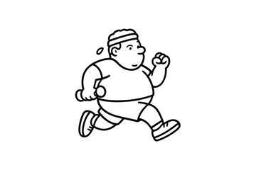 Hand drawn illustrations plus size individuals engaged in sport or fitness activities