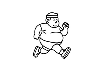 Hand drawn illustrations plus size individuals engaged in sport or fitness activities