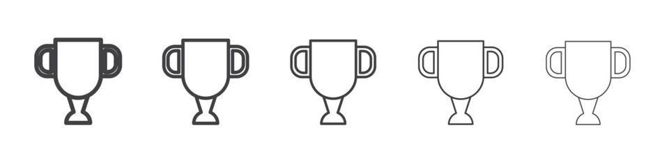 Trophy cup with star icon Line graphics illustration symbol