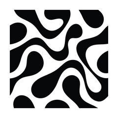 Abstract Black and White Swirl Pattern with Curved Lines and Shapes