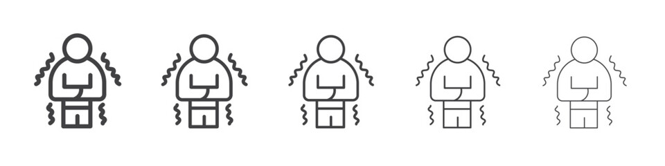 Trembling icon Line graphics illustration symbol