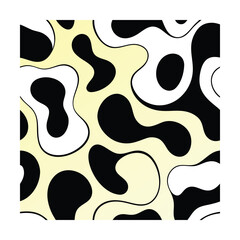 Abstract Black and White Swirl Pattern with Curved Lines and Shapes