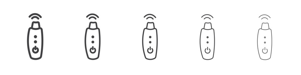 Ultrasonic face skin scrubber icon Line graphics illustration symbol