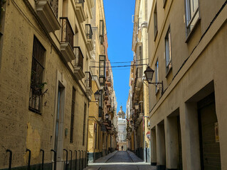 Narrow street in Cadiz, Spain