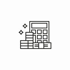 financial calculator coins icon sign vector