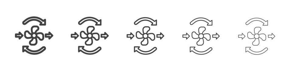 Ventilation icon Line graphics illustration symbol