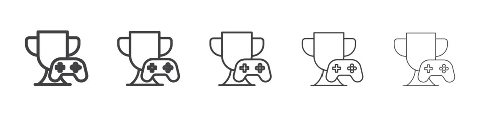 Video game contest icon Line graphics illustration symbol