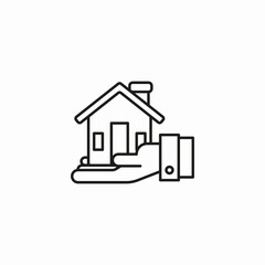 house hand holding icon sign vector