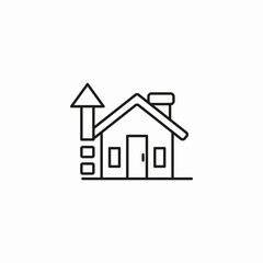 house valuation up icon sign vector