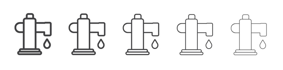 Water supply drain icon Line graphics illustration symbol