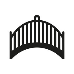 retro vintage vertical striped bridge silhouette vector