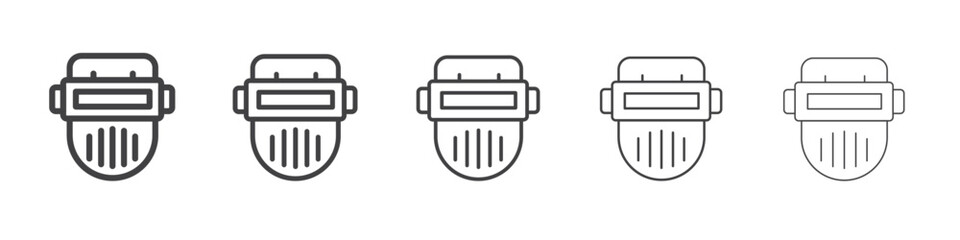 welding shield cover icon Line graphics illustration symbol