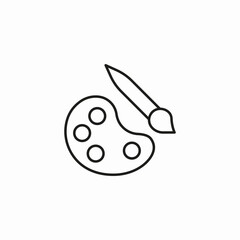 paint palette brush icon sign vector