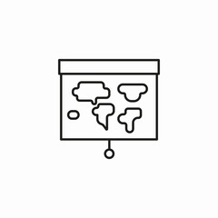 projector screen map icon sign vector