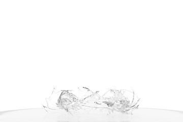 amorphous mass resembling crumpled, translucent fabric or feathers resting on a flat.  The form is centrally positioned, suggesting a sculptural or abstract composition