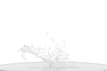 A grayscale image depicts a dynamic splash of liquid, possibly water or milk. The splash is...