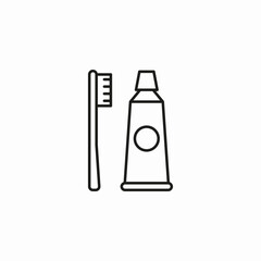toothbrush toothpaste hygiene icon sign vector