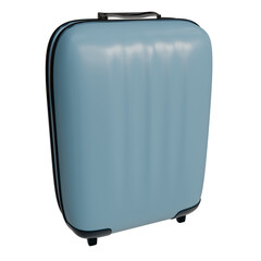 hard-shell carry-on suitcase with a slightly rounded rectangular shape, featuring a top handle and small wheels. It has a smooth, suggesting a durable and lightweight design ideal for travel