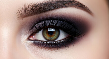 Fototapeta premium Dramatic Eye Makeup: Smoky Glamour Close-Up