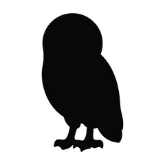 Owl Vector Silhouette, Owl Shape Vector for Wildlife Designs.