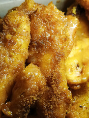Close up of fried banana with brown sugar topping