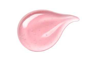 Gel swatch on black. Beauty concept for skincare and personal care. Pink blob on plain backdrop