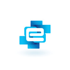 e logo design element, symbol  e commerce, eco, technology, global, oversea global, internet, connect, E Globe, eco transport