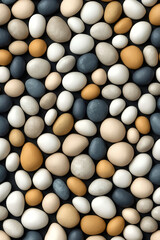 Fototapeta premium The artwork features a soft, matte texture of pebbles in various colors, creating an artistic and abstract mosaic-like appearance.