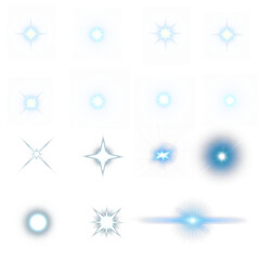 Set Falling star png, Gold silver blue star light. Yellow light effect. Shining light with yellow gold color. Png spotlight spark.