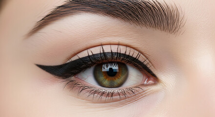 Obraz premium Eye Makeup: Classic Winged Eyeliner Style