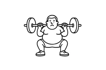Hand drawn illustrations plus size individuals engaged in sport or fitness activities
