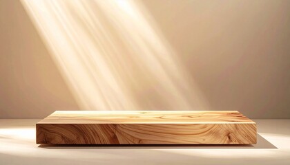 Wooden Platform with Light Beams