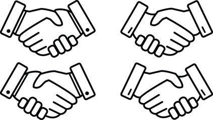 Simple business handshakes sign symbol on a white background.