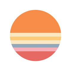 soft color circle with faded horizontal sunset stripes